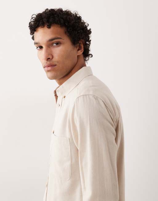 Only & Sons flannel shirt in ecru, 4 of 5