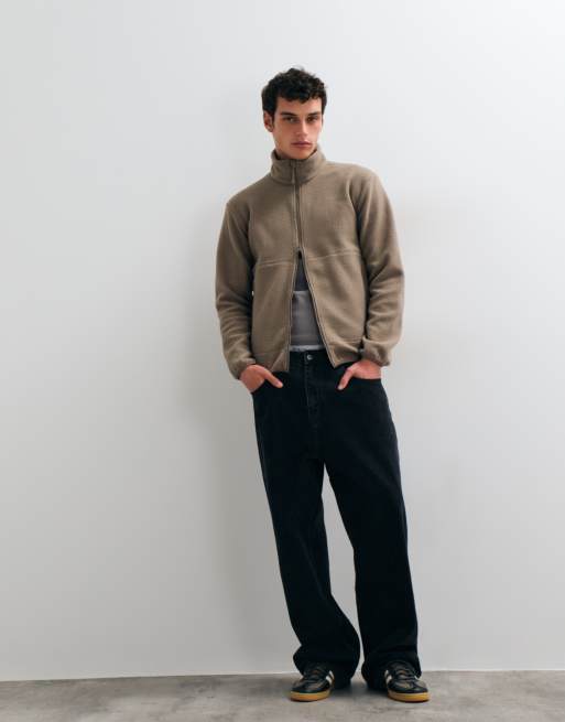 ONLY & SONS fleece med hög krage i ljusbeige, 2 av 5