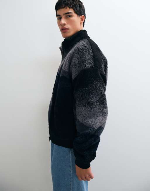 ONLY & SONS fleece oversize z nadrukiem gór w kolorze granatowym, 4 z 5