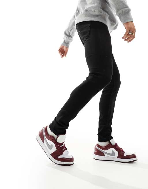 Only Sons fly super skinny fit jeans in black