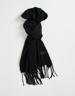Only & Sons fringed scarf in black