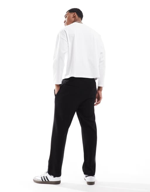 ONLY & SONS front seam knitted tapered trackies in black, 2 of 5