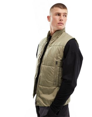 Only & Sons funnel neck gilet in stone