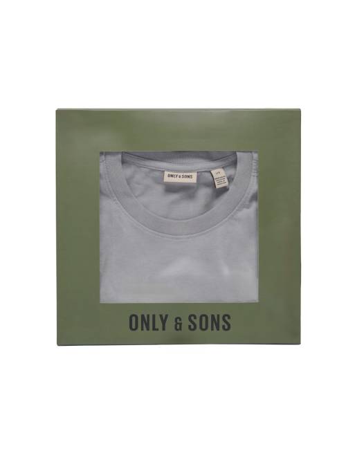Only & Sons - Gavesæt med grå T-shirt og ternede bukser, 5 af 5