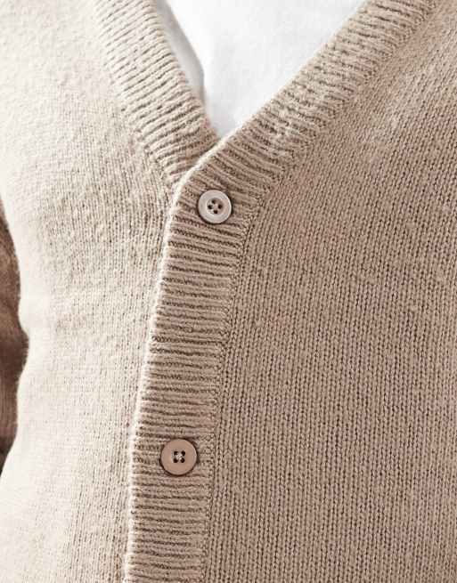 ONLY & SONS - Gebreid vest met verlaagde schouders in taupe, 3 van 4