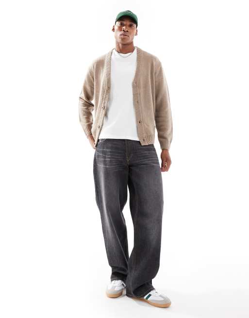 ONLY & SONS - Gebreid vest met verlaagde schouders in taupe, 4 van 4