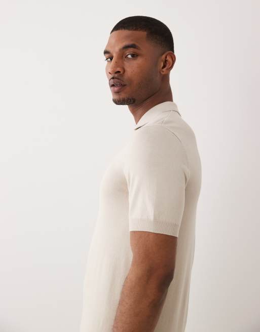 ONLY & SONS - Gebreide polo in ecru, 3 van 5