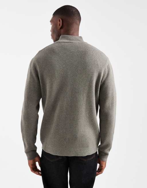 ONLY & SONS - Gebreide trui met korte rits in salie grijs, 3 van 5