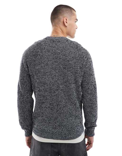 Only & Sons - Gebreide trui met structuur in marineblauw, 4 van 4
