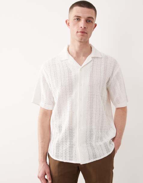 ONLY & SONS - Gehaakt overhemd in crème - view 1
