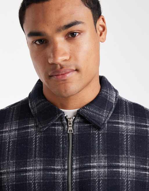 ONLY & SONS - Geruit overshirt met ritssluiting in blauw, 5 van 5