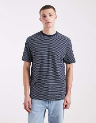 SONS - Gestreiftes Relaxed-Fit-T-Shirt in Marineblau Marineblau 2XL