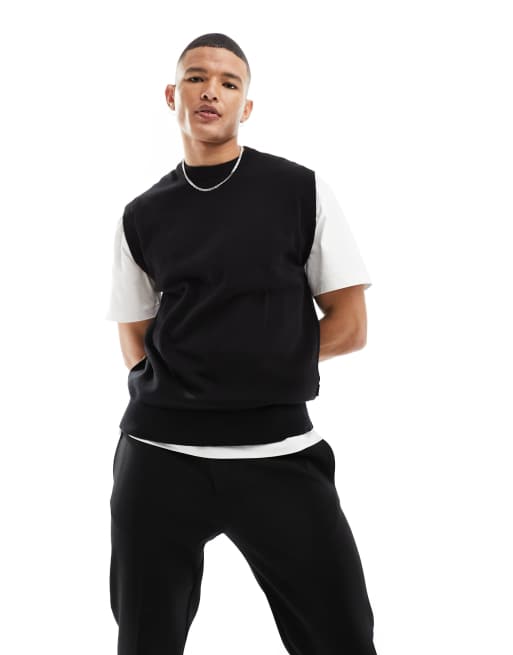 Only & Sons – Gestricktes Oversize-Trägertop in Schwarz
