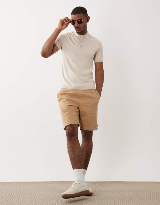 ONLY & SONS – Gestricktes Polohemd in Ecru, 2 von 5