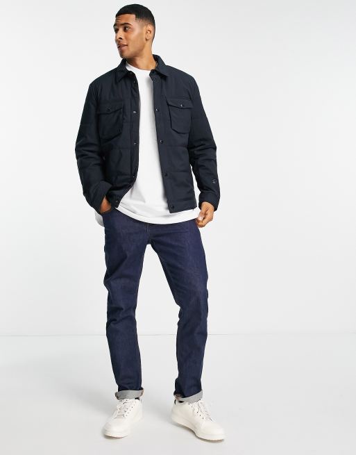 Only & Sons - Gewatteerd werkjack met borstzakken in marineblauw