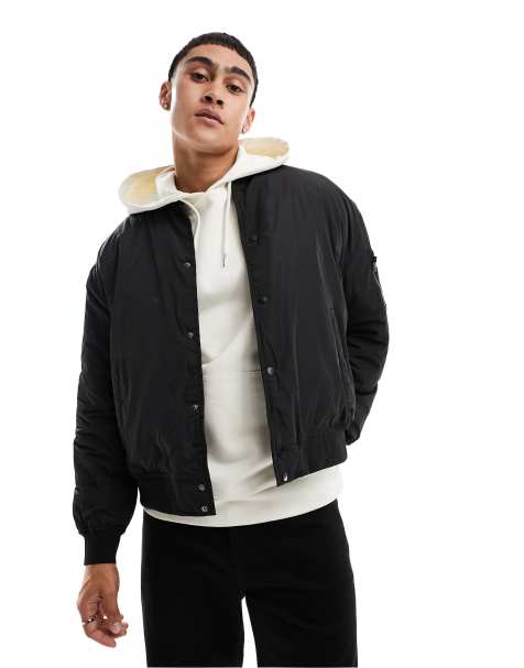 Only & Sons - Giacca bomber oversize pesante nera - view 1