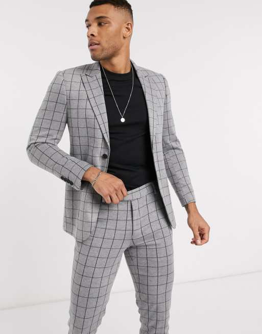 Only & Sons - Abito elasticizzato a quadri grigio, 2 di 3