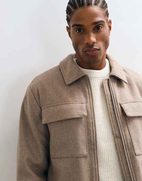 ONLY & SONS giacca da lavoro in misto lana beige - view 1