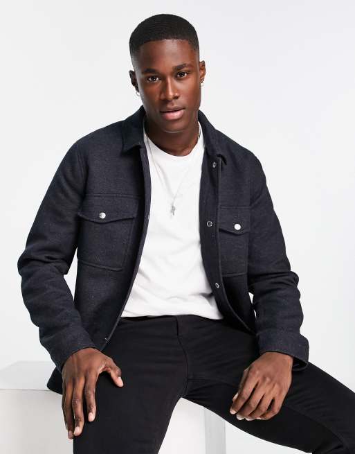 Only & Sons - Giacca foderata in twill blu navy 