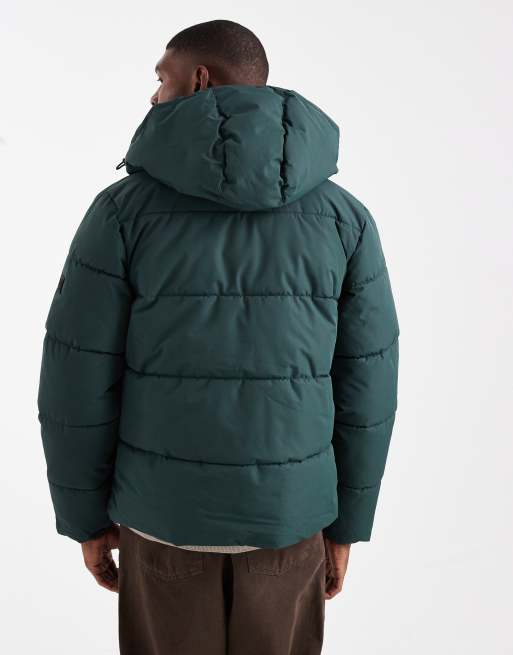 ONLY & SONS - Giacca imbottita verde scuro con cappuccio e tasche, 3 di 5