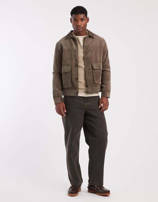 ONLY & SONS - Giacca in tessuto a coste marrone scuro, 2 di 5