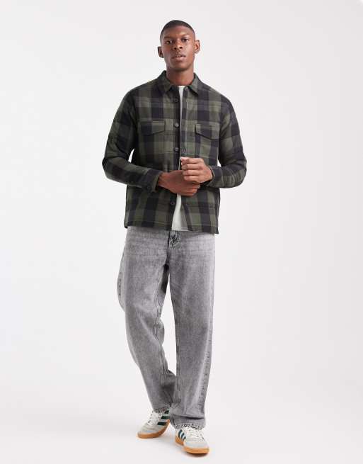 ONLY & SONS - Giacca trapuntata verde e nera a quadri, 2 di 5
