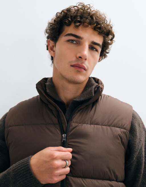 ONLY & SONS gilet imbottito marrone cioccolato, 5 di 5