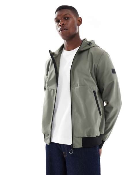 ONLY & SONS - Grå bomber-jakke med lynlås i soft shell - view 1