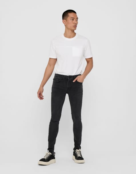 ONLY & SONS - Grå jeans i denim i skinny fit - view 1