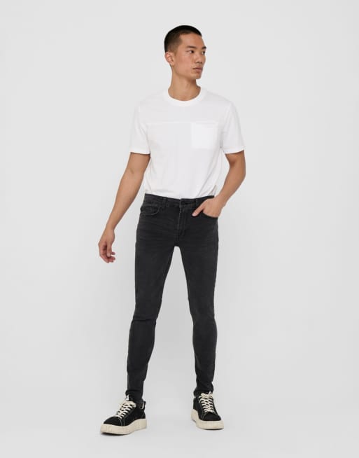 Only & Sons – Gråa skinny jeans