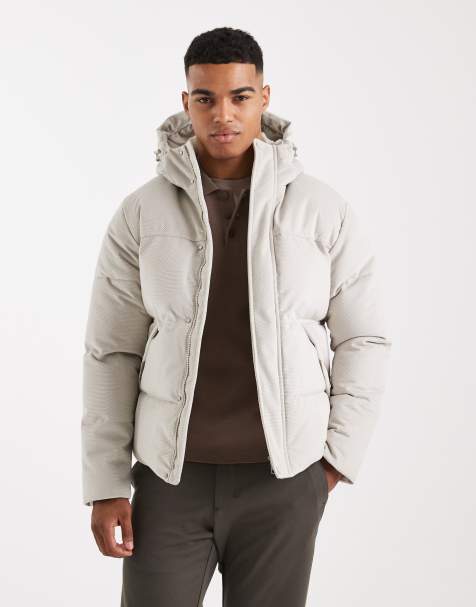 ONLY & SONS – Gräddvit pufferjacka i manchester med huva - view 1