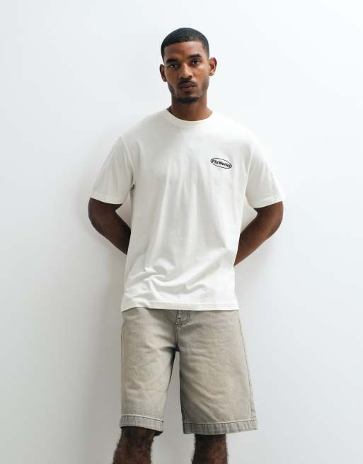 ONLY & SONS – Gräddvit t-shirt i oversize med tryck baktill, 5 av 5