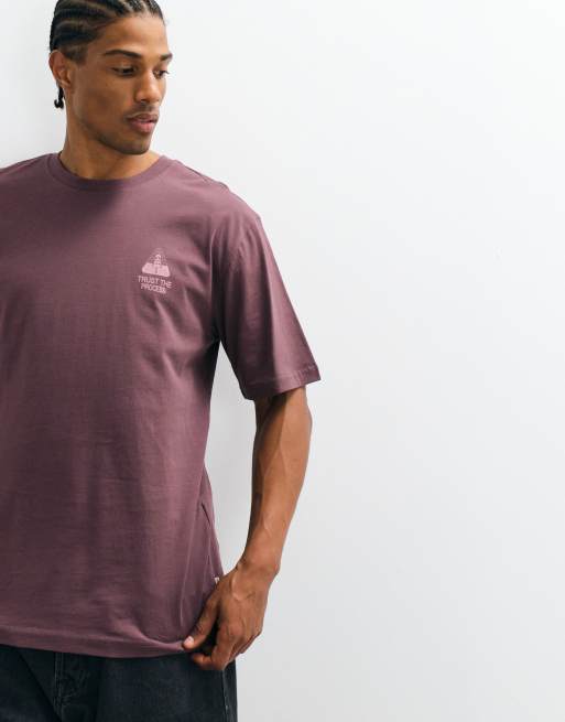 ONLY & SONS - Grålilla T-shirt med bonsaiprint på ryggen i afslappet pasform, 4 af 5