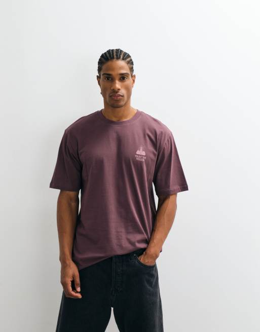 ONLY & SONS - Grålilla T-shirt med bonsaiprint på ryggen i afslappet pasform, 5 af 5