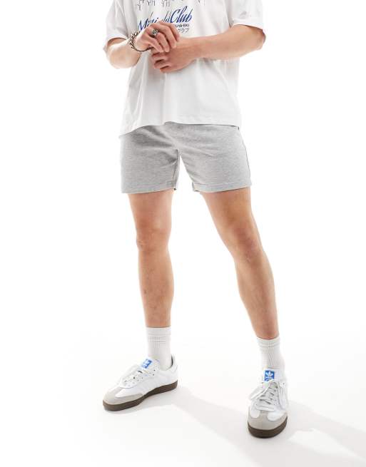 Only & Sons – Gråmelerade shorts i sweatshirtmaterial  och ledig passform