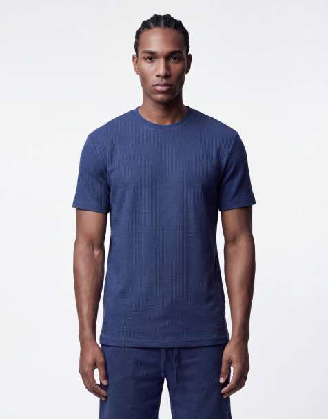 ONLY & SONS waffle short co-ord in navy