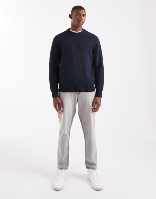 ONLY & SONS – Granatowy luźny sweter z okrągłym dekoltem, 2 z 5