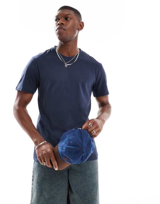 ONLY & SONS – Granatowy T-shirt o regularnym kroju, 3 z 4