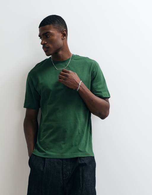 ONLY & SONS – Grön, avslappnad t-shirt med Bonsai Gardens-tryck baktill, 5 av 5