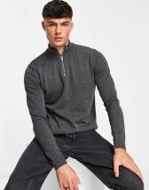 Topman knitted turtle neck sweater with side zip in khaki | ASOS