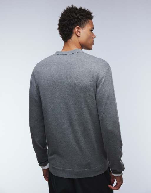 ONLY & SONS half zip soft knit polo in medium gray, 3 of 5