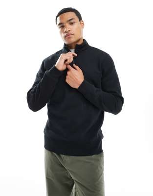 Only & Sons Half Zip Sweatshirt In Blue