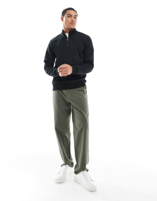 Only & Sons Half Zip Sweatshirt In Blue