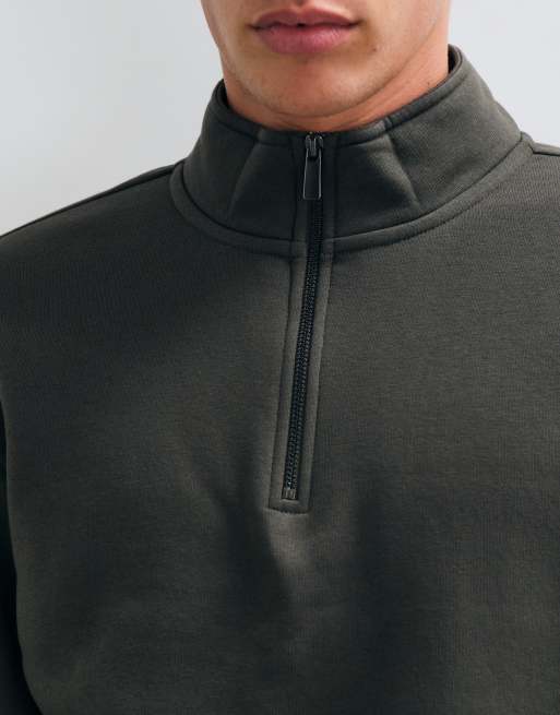 ONLY & SONS half zip sweatshirt set in deep gray, 2 of 5