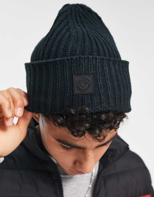 Only & Sons heavy knit beanie in navy , 2 of 4