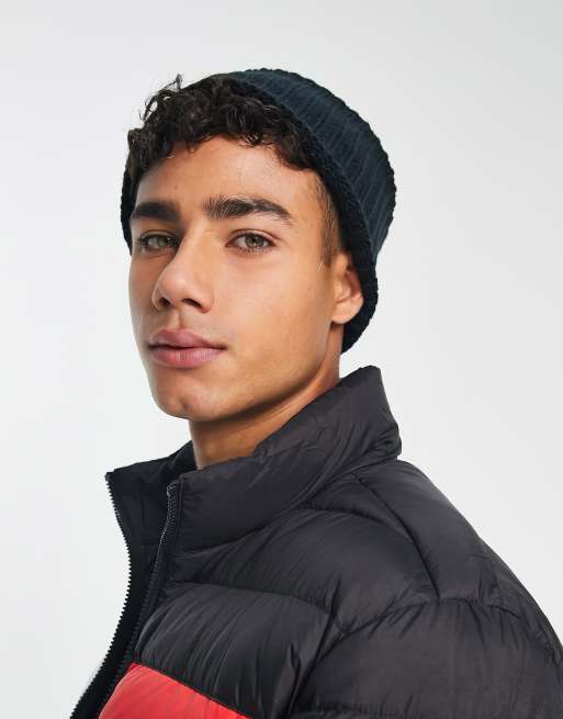 Only & Sons heavy knit beanie in navy , 4 of 4