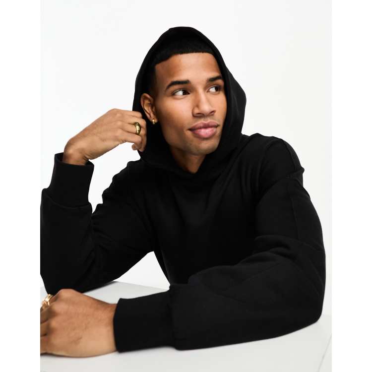 ONLY & SONS heavyweight jersey hoodie in black | ASOS