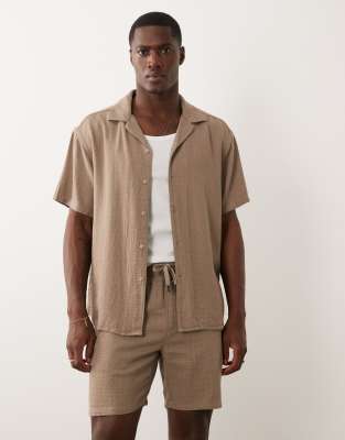 Sons - Hemd aus Leinen-Mix in Beige mit Reverskragen-Neutral Neutral S