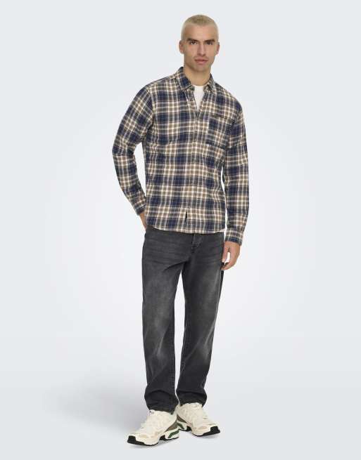 ONLY & SONS – Hemd in Känguru-Braun