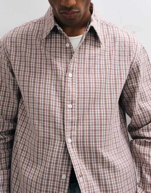ONLY & SONS Hemd in rot-braunem Karomuster mit Relaxed Fit, 4 von 5